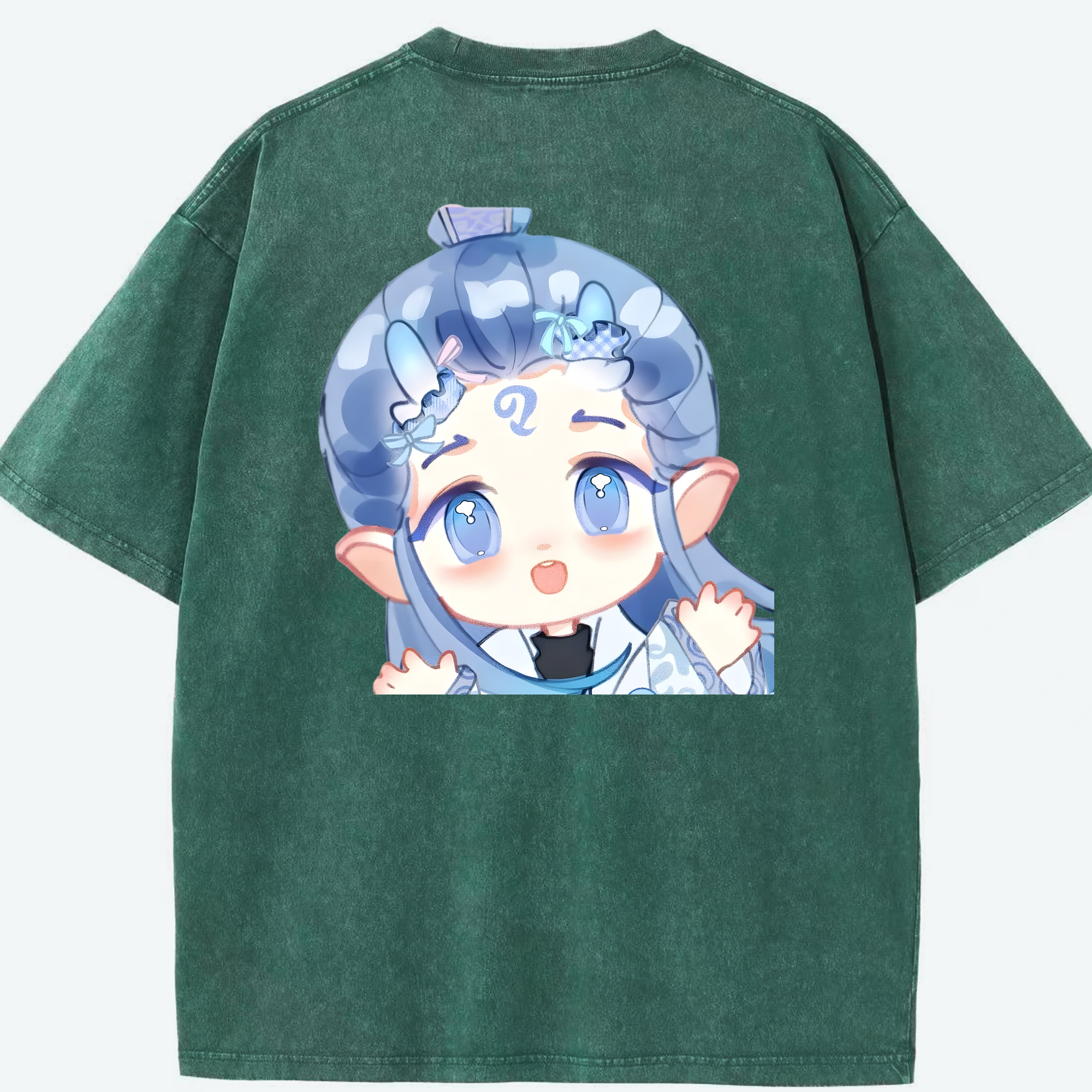 （画像用） Ne Zha 2 ナタ 魔童の大暴れ 綿100% ヴィンテージ風 半袖Tシャツ（背面プリント）